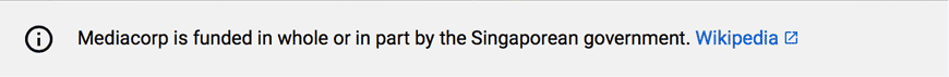 Mediacorp is funded in whole or in part by the Singaporean gouvernment